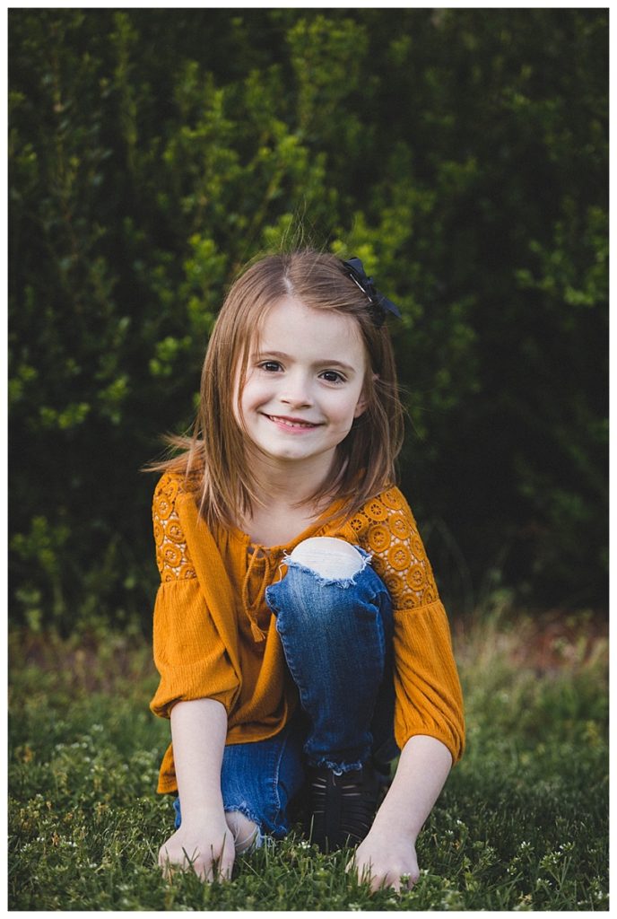 smiling little girl - Honaker Virginia backyard family photo shoot