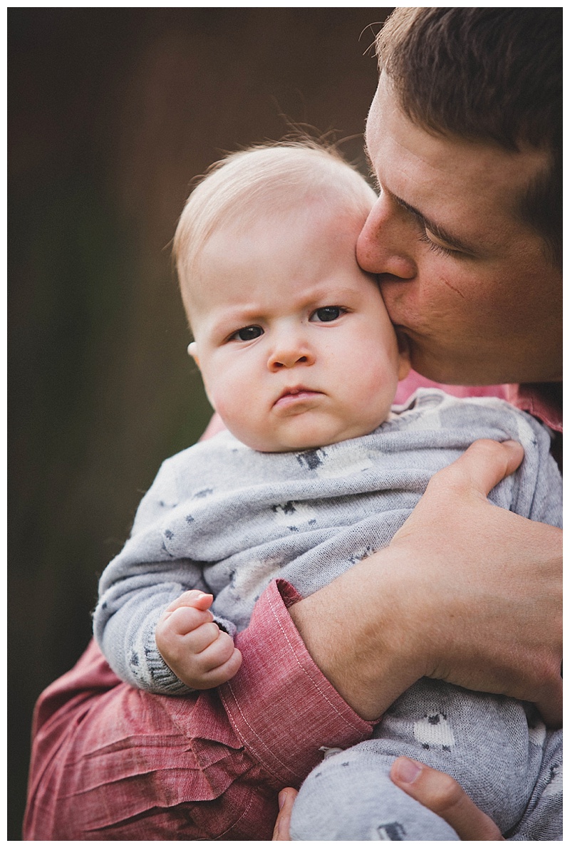 dad kissing baby at Abingdon Virginia Family Photo Shoot