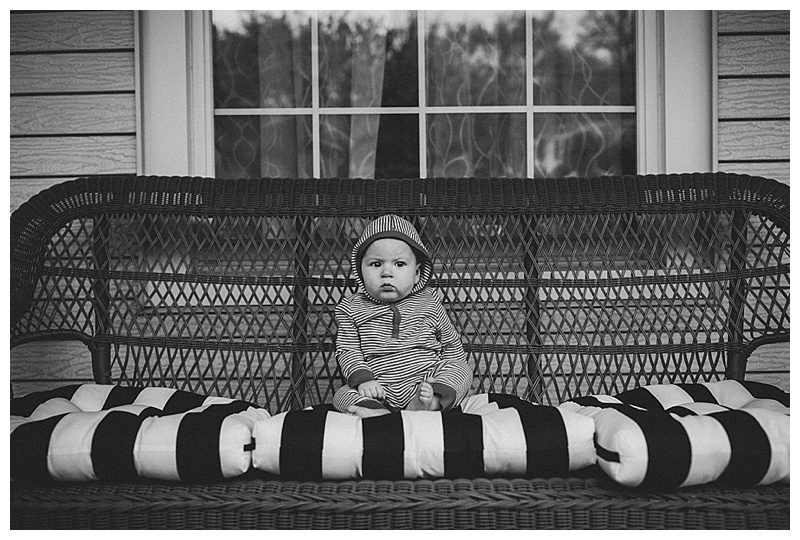 Baby on the wicker chair at Abingdon Virginia Family Photo Shoot