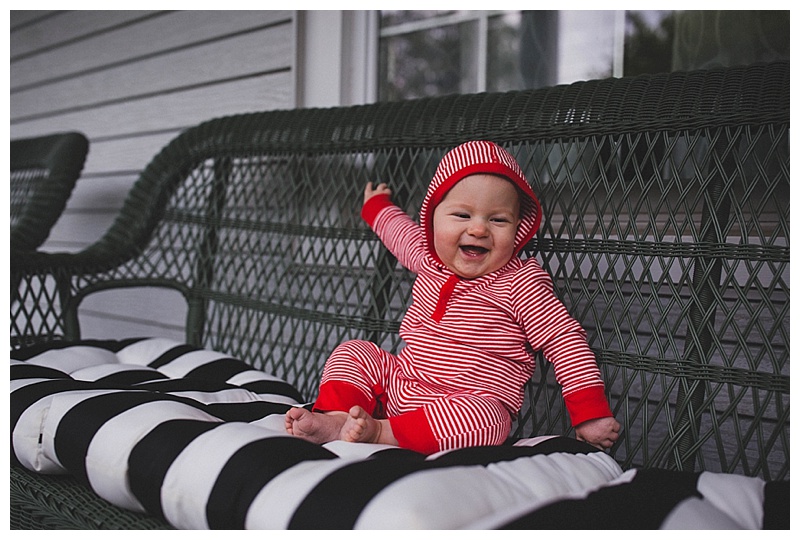 Baby on the back porch at Abingdon Virginia Family Photo Shoot